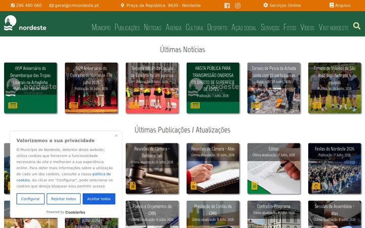 Screenshot of cmnordeste.pt