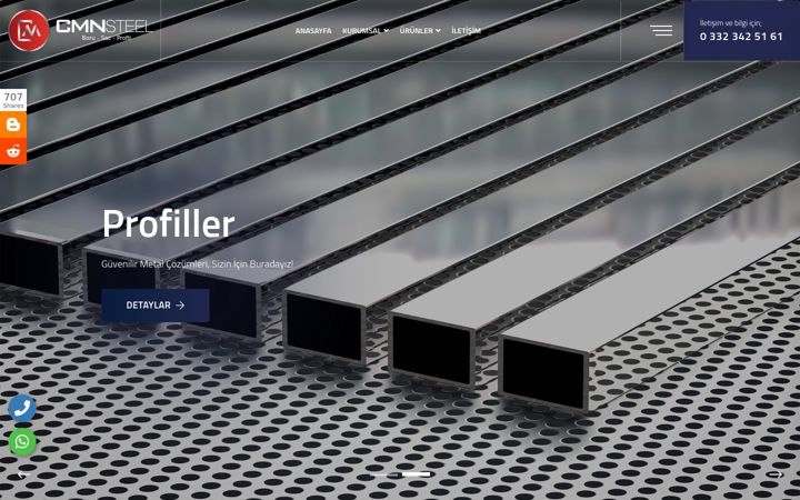 Екранна снимка на cmnsteel.com.tr