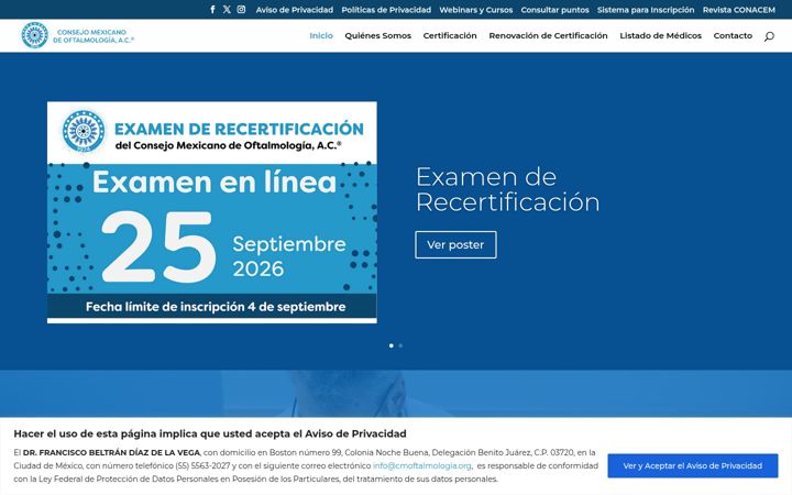 Screenshot του cmoftalmologia.org