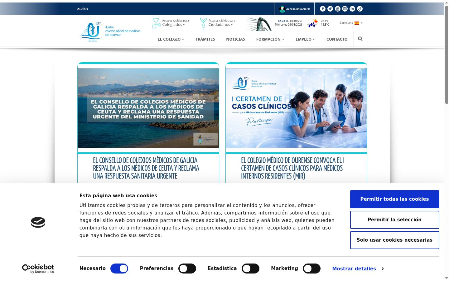 Screenshot del banner di consenso mostrato prima di qualsiasi interazione