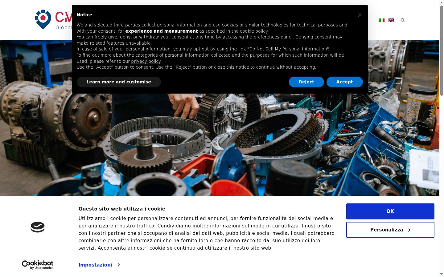 Screenshot van de toestemmingsbanner zoals getoond vóór enige interactie