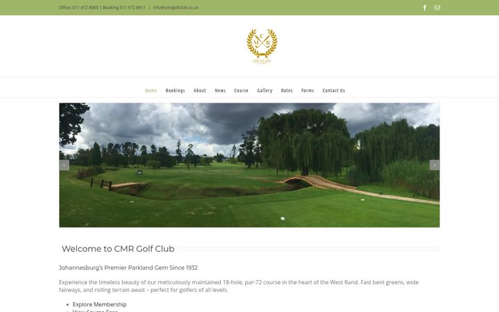 Екранна снимка на cmrgolfclub.co.za