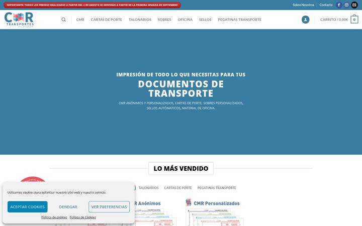 Posnetek zaslona cmrtransportes.es