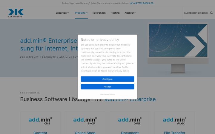 Screenshot of cms-addmin.eu