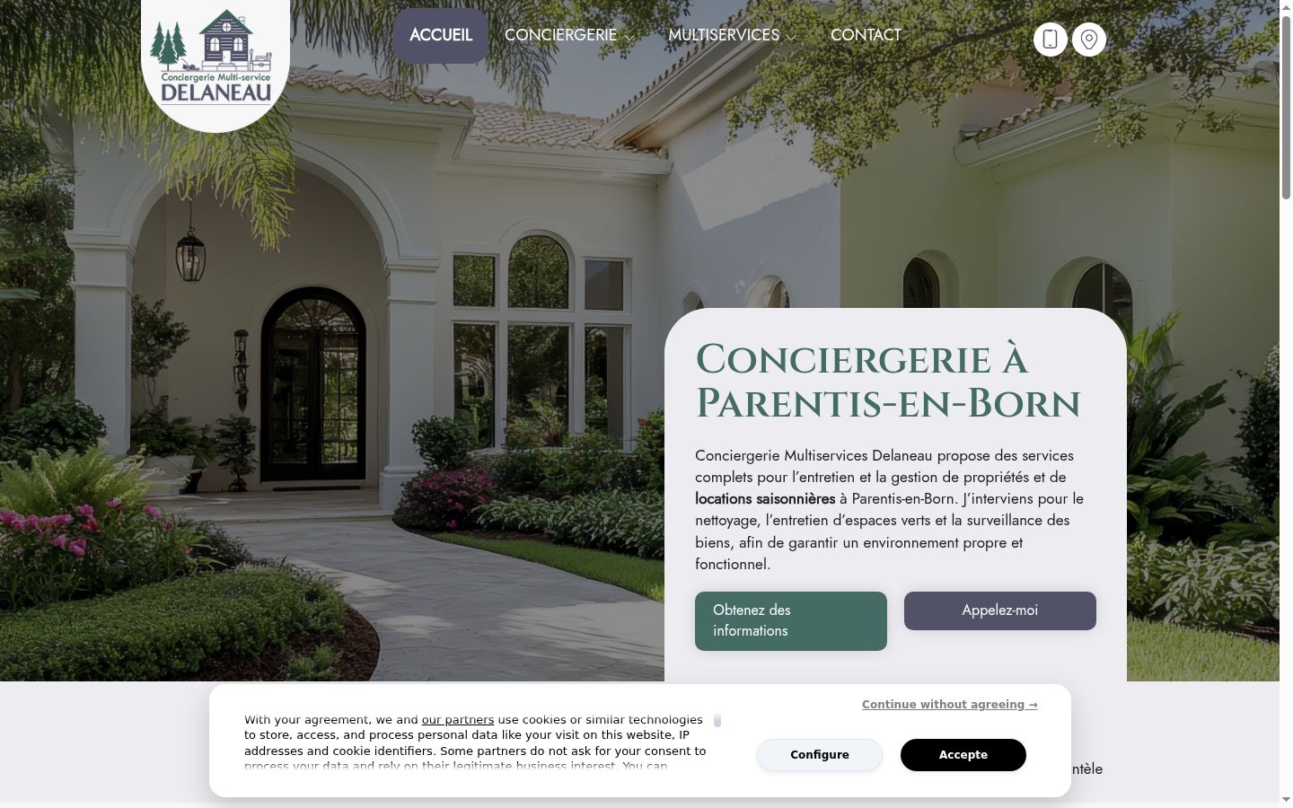 Screenshot of the consent banner shown before any interaction