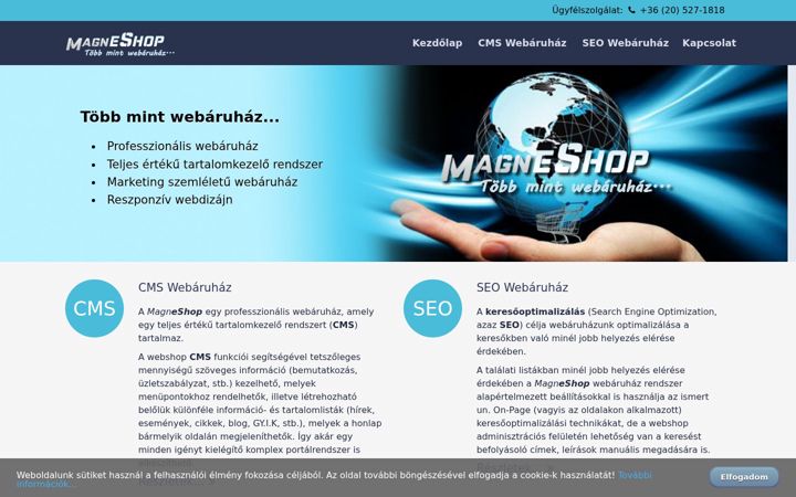 Screenshot του cms-webshop.hu