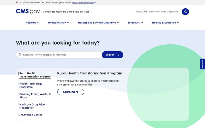 Zrzut ekranu cms.gov