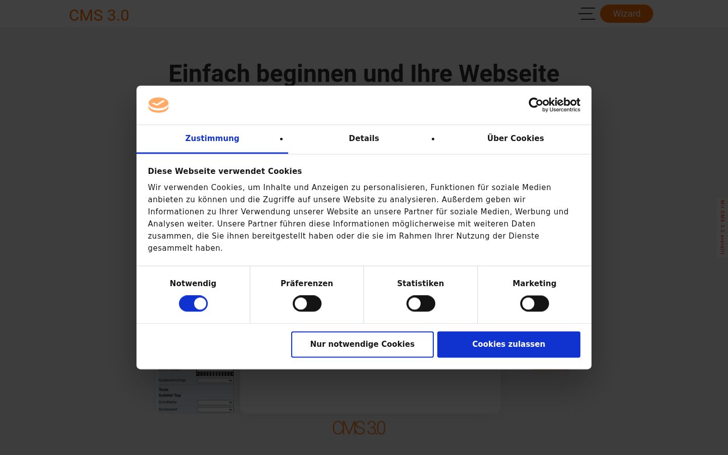 Screenshot of the consent banner shown before any interaction
