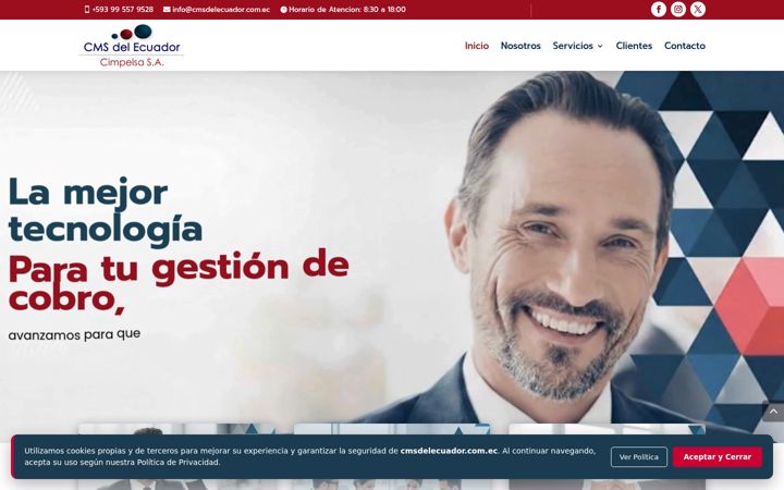 Snímek obrazovky cmsdelecuador.com.ec