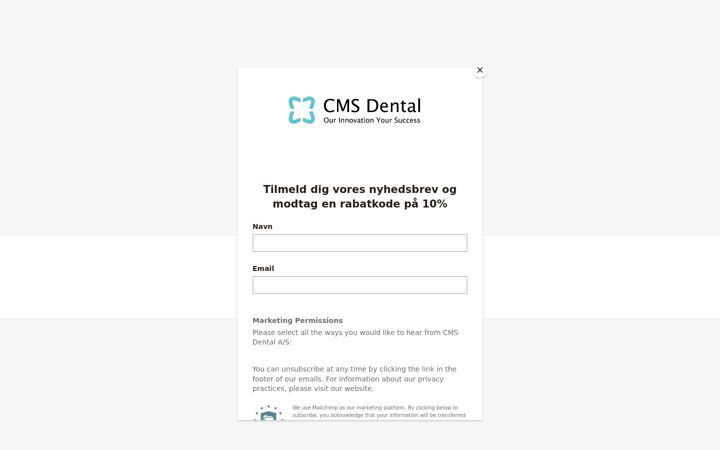 Screenshot of cmsdentalshop.dk