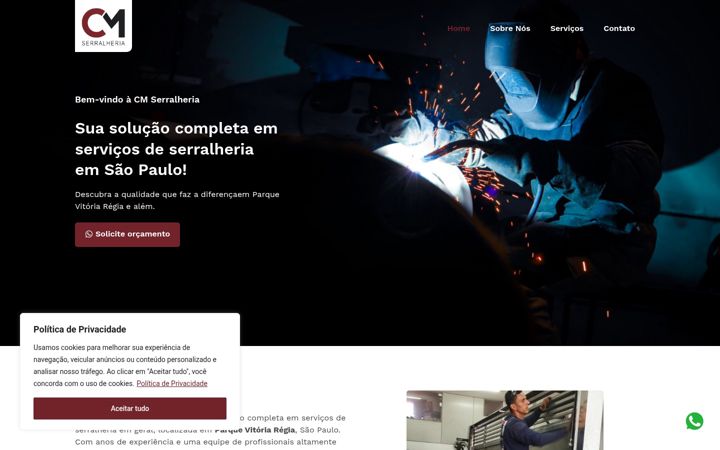 Posnetek zaslona cmserralheria.com.br