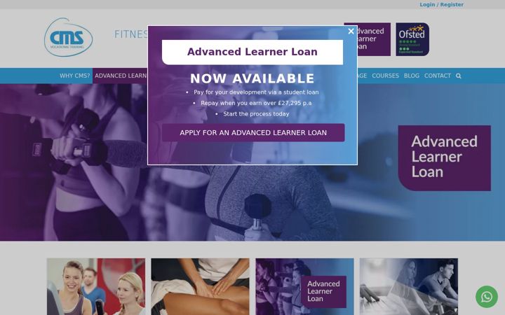 Screenshot of cmsfitnesscourses.co.uk