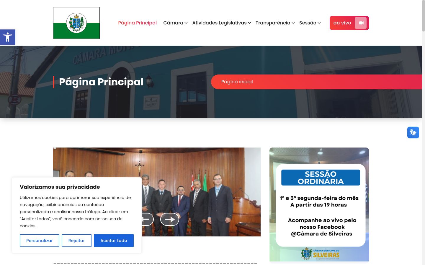Ekrānuzņēmums ar piekrišanas baneri, kas tika rādīts pirms jebkādas mijiedarbības