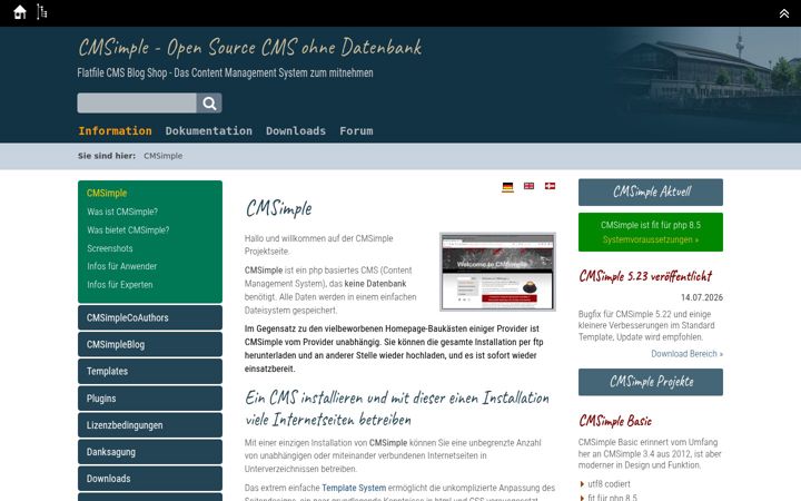 Screenshot of cmsimple.org