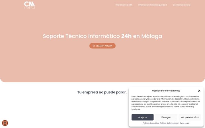 Screenshot of cmsistemas.es
