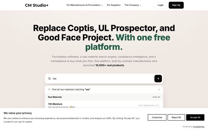 Screenshot of cmstudioplus.com
