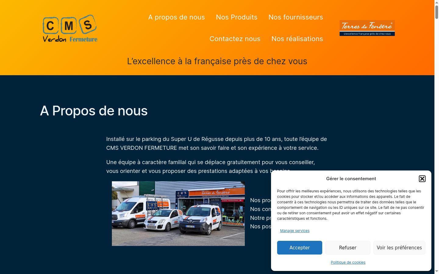 Screenshot del banner di consenso mostrato prima di qualsiasi interazione