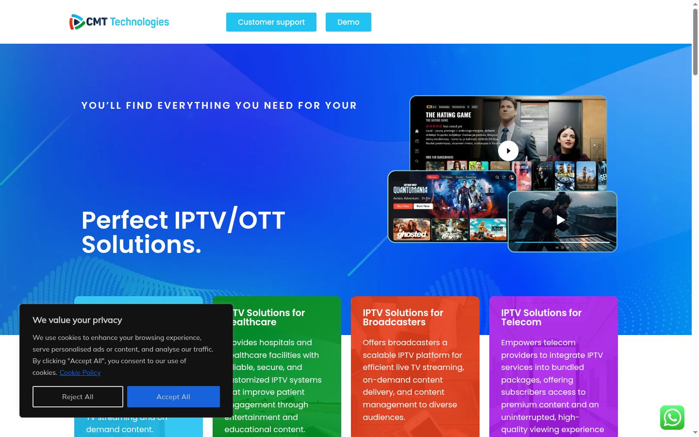 Screenshot del banner di consenso mostrato prima di qualsiasi interazione