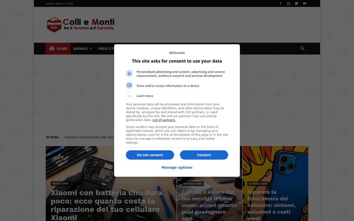 Screenshot of cmterminiocervialto.it
