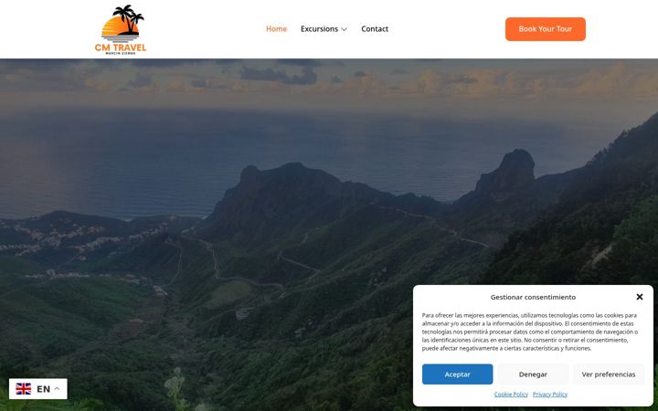 Screenshot of cmtraveltenerife.com