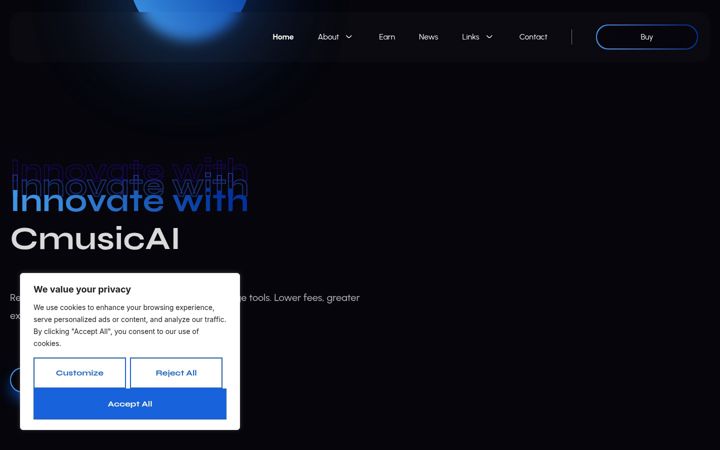 Zrzut ekranu cmusic.ai