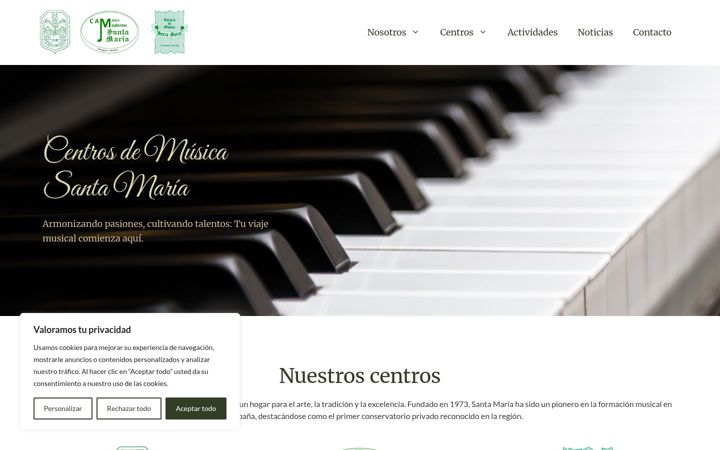 Screenshot of cmusicasantamaria.com
