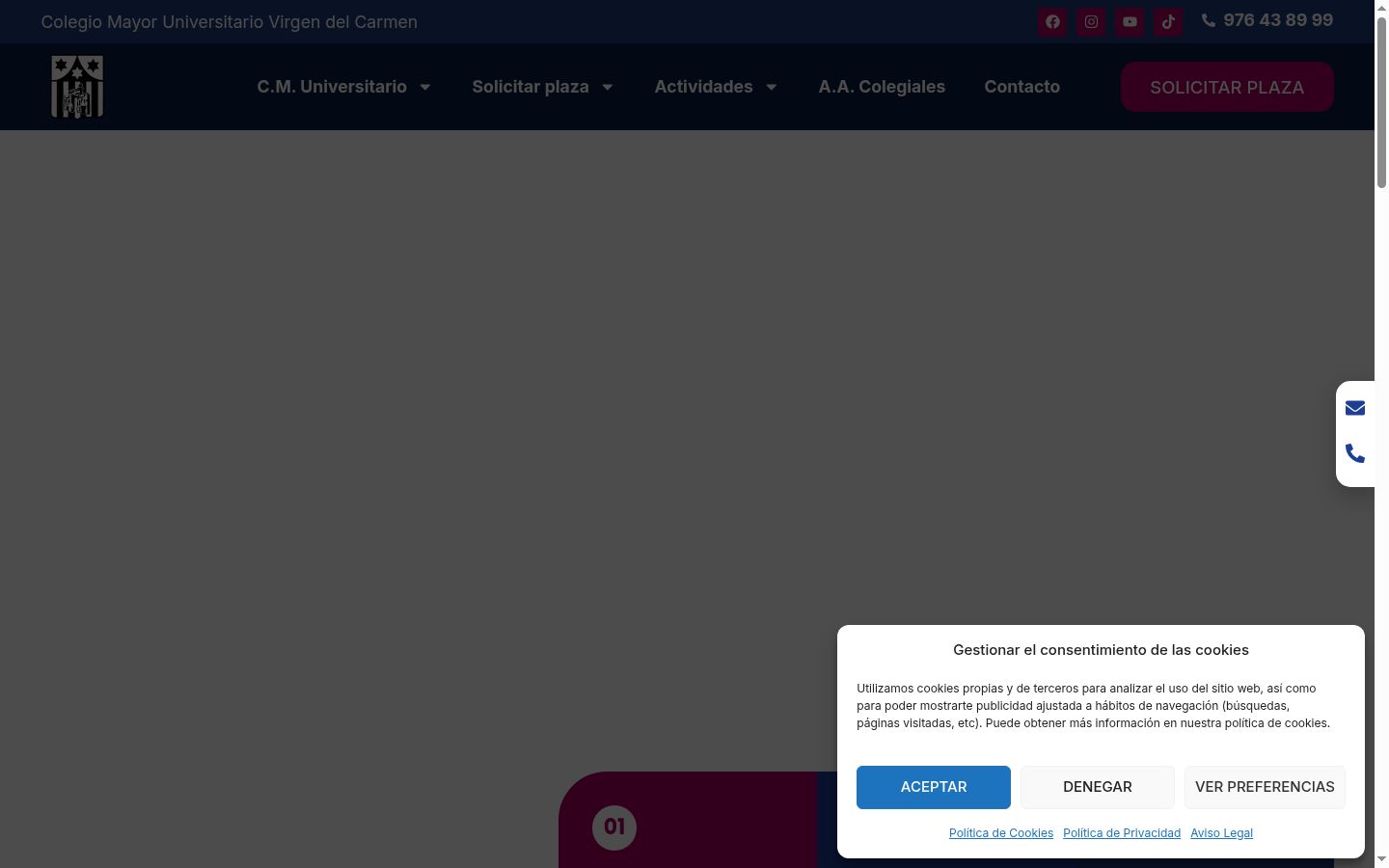 Capture d'écran de la bannière de consentement affichée avant toute interaction