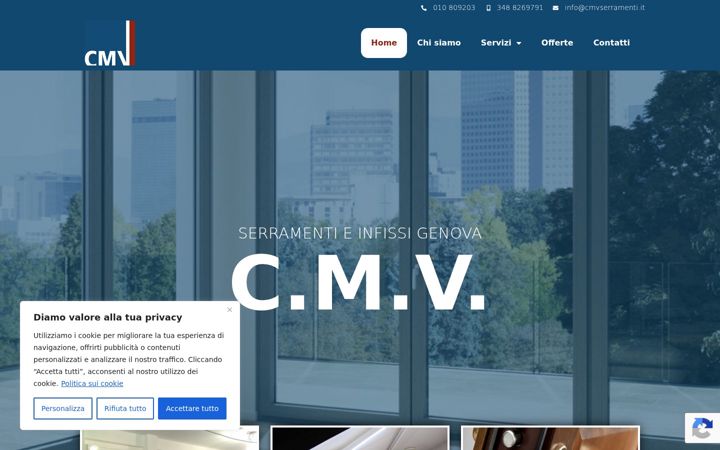 Screenshot von cmvserramenti.it