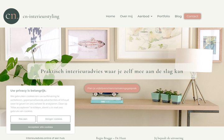 Screenshot of cn-interieurstyling.be