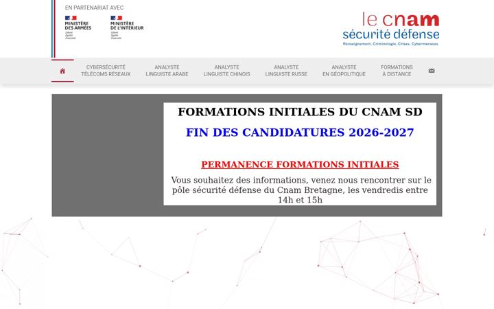 Screenshot of cnamsecuritedefense.fr