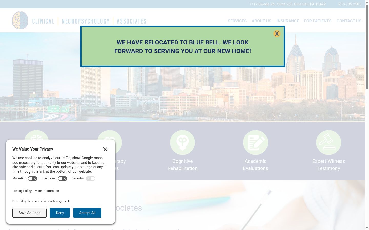 Screenshot of the consent banner shown before any interaction