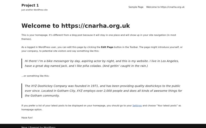 Screenshot of cnarha.org.uk