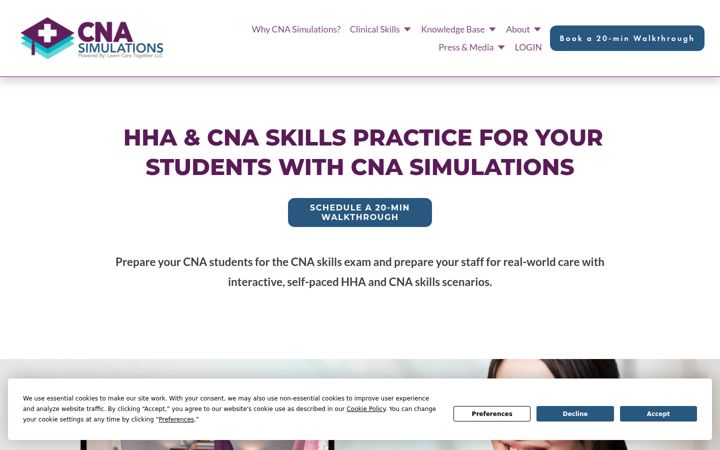 Screenshot of cnasimvr.com