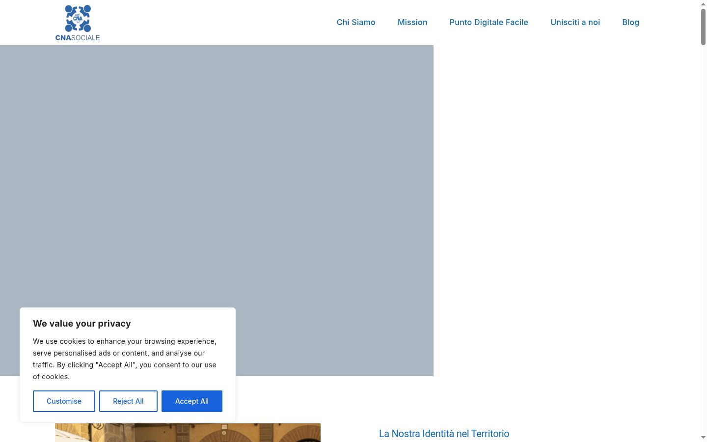 Screenshot of the consent banner shown before any interaction