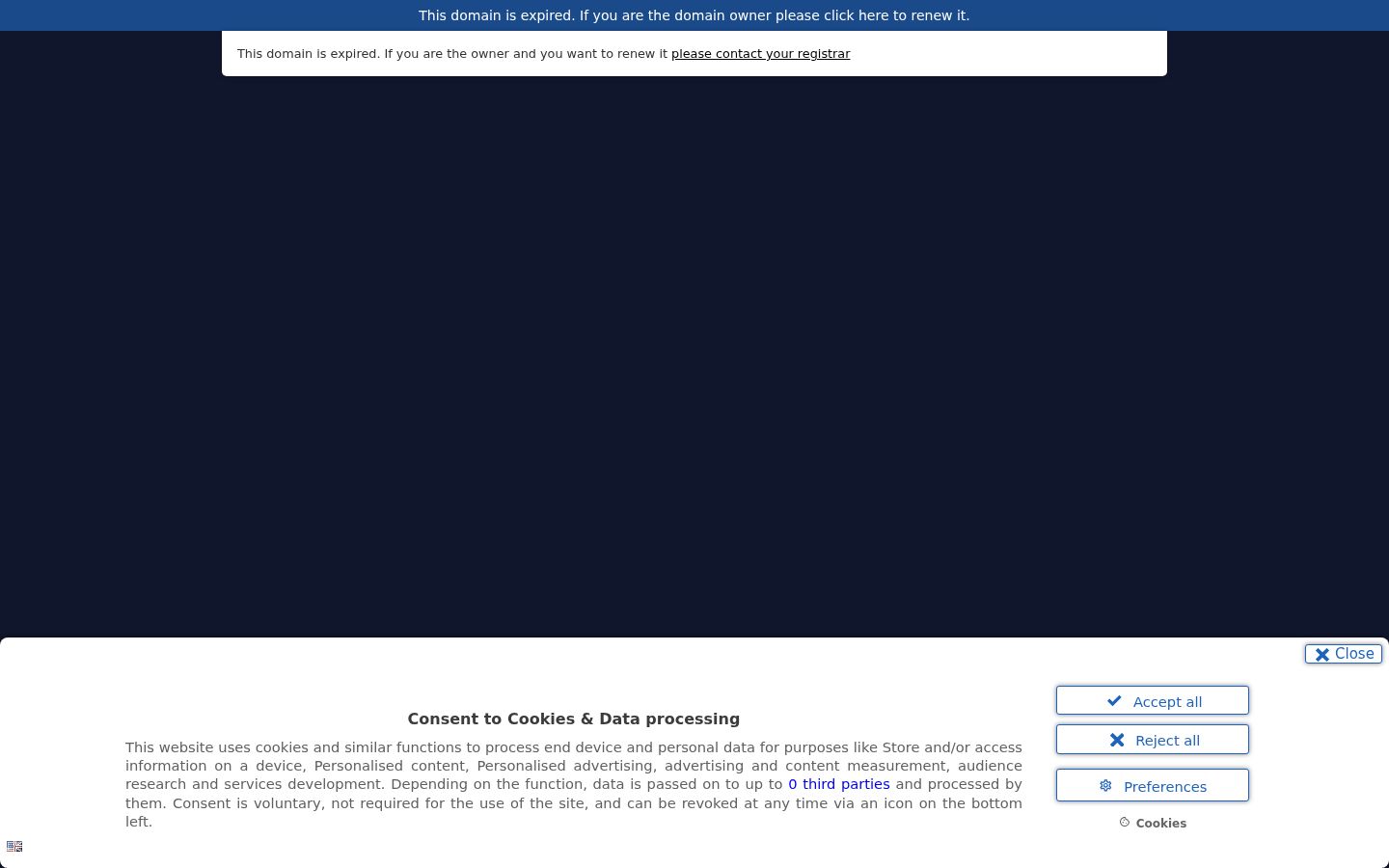 Screenshot des Einwilligungsbanners vor jeglicher Interaktion
