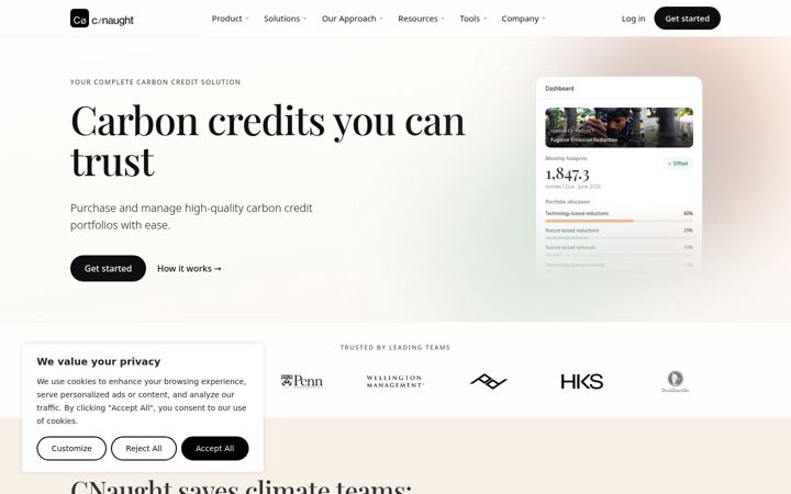 Screenshot of cnaught.com