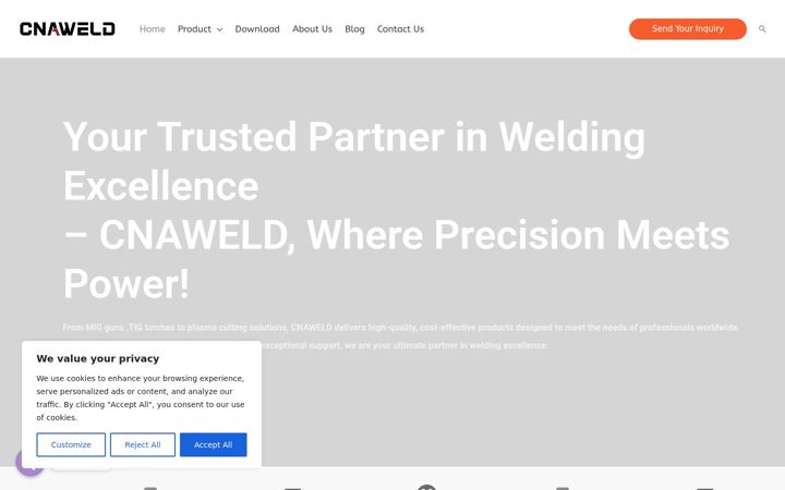 Screenshot of cnaweld.com