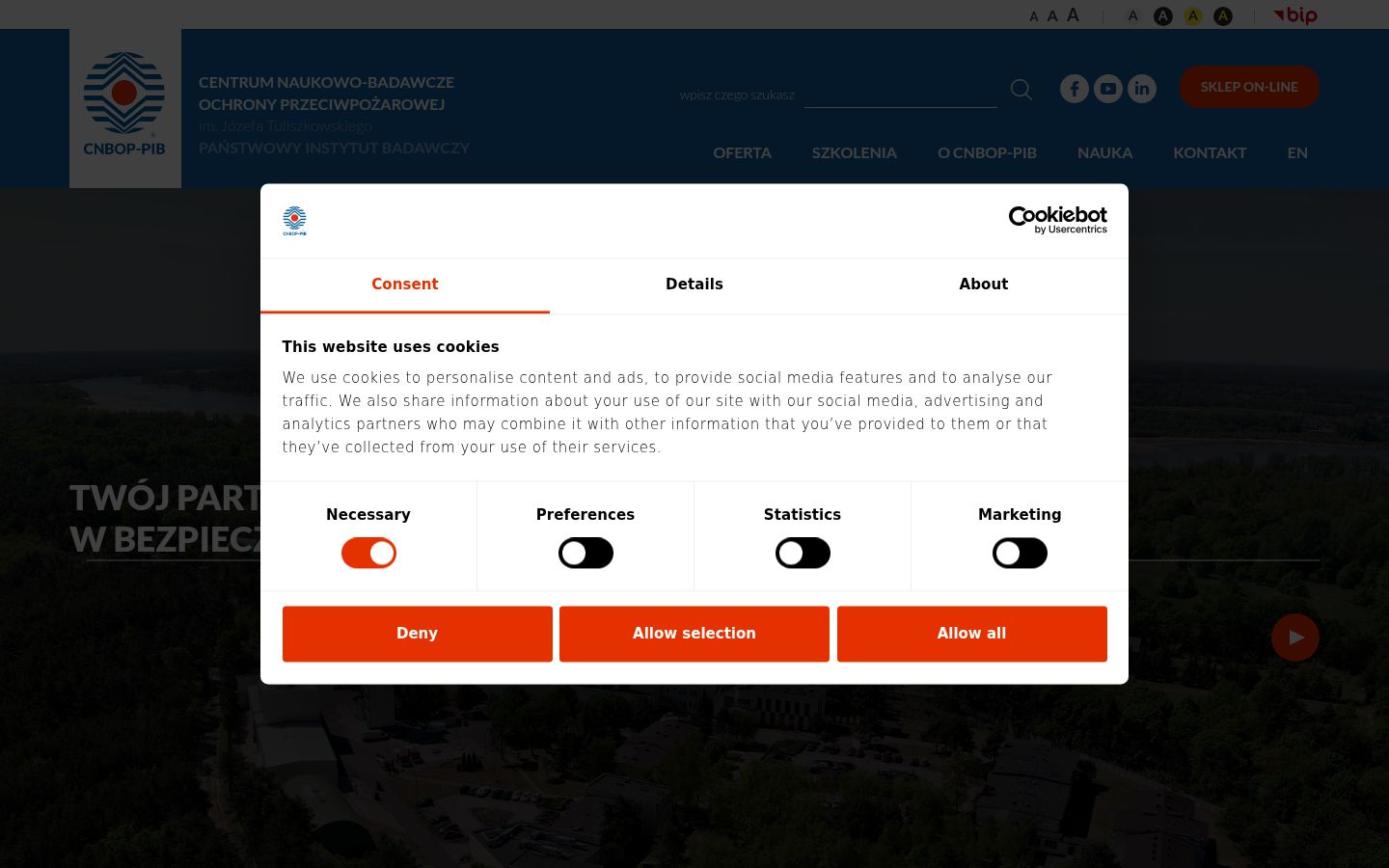Screenshot of the consent banner shown before any interaction