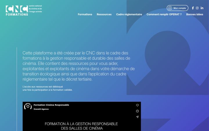 Captură de ecran a cnc-cinema-responsable.fr