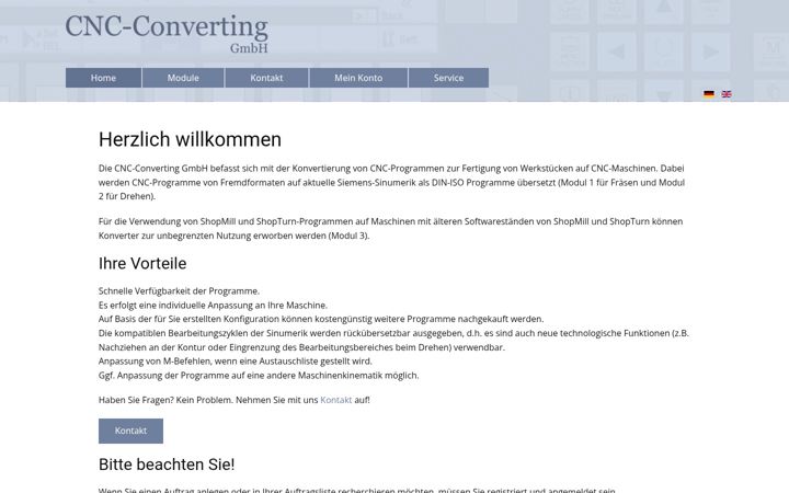 Screenshot of cnc-converting.de