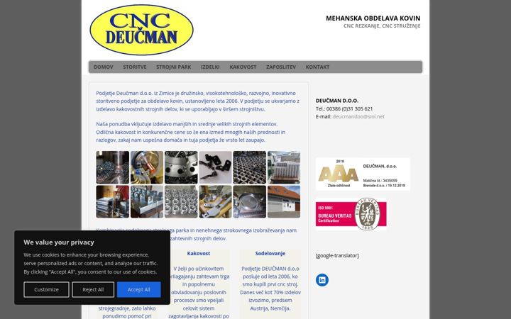 Screenshot of cnc-deucman.eu
