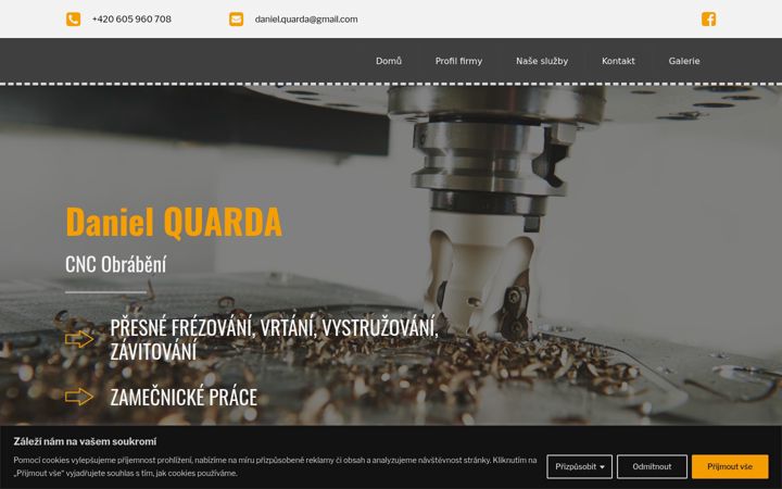 Skjámynd af cnc-quarda.cz