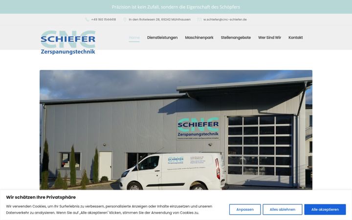 Screenshot of cnc-schiefer.de