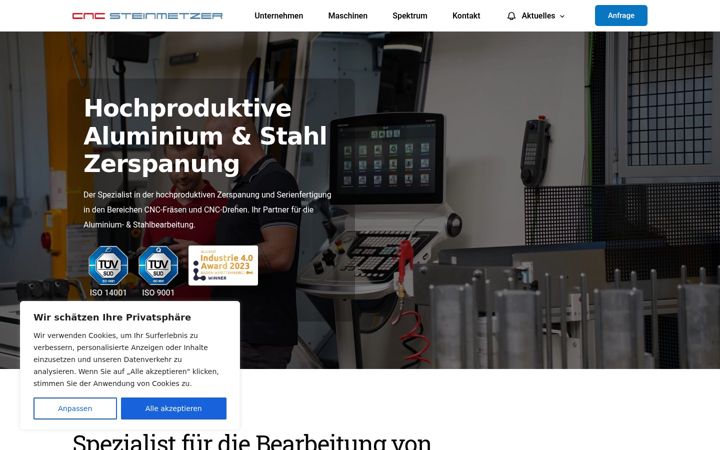 Screenshot of cnc-steinmetzer.de