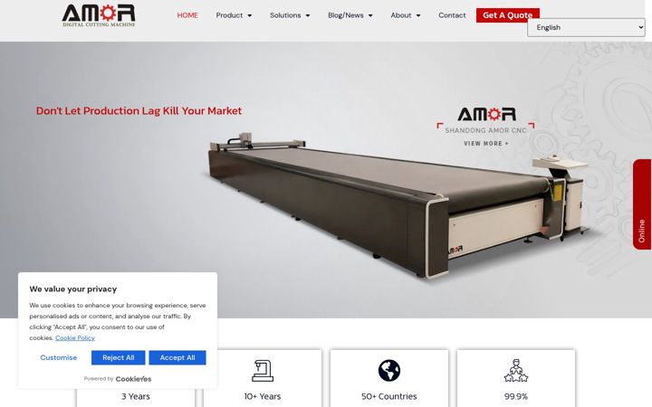Screenshot of cncamor.com