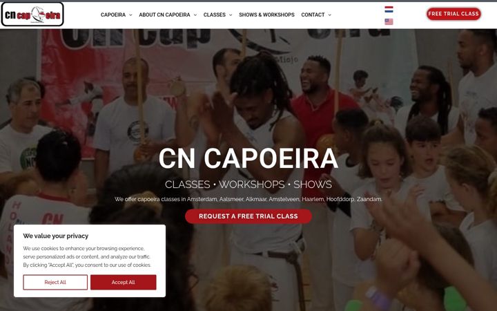 Skærmbillede af cncapoeira.nl