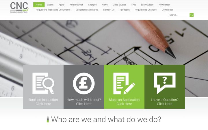 Screenshot ta' cncbuildingcontrol.gov.uk