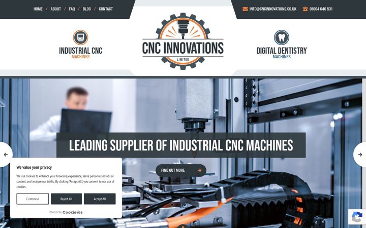 Screenshot of cncinnovations.co.uk