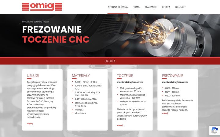 Screenshot of cncobrobka.com.pl
