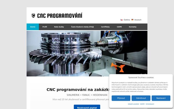 Skjámynd af cncprogramovani.cz